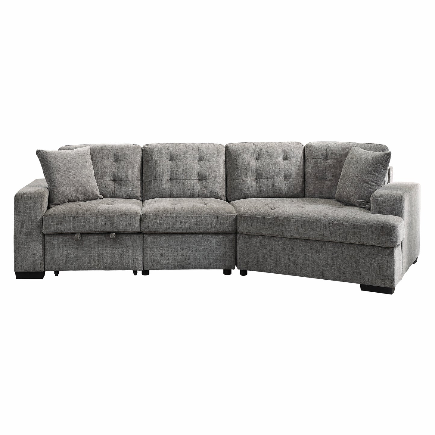 Logansport 2-Piece Sectional with Pull-out Ottoman GREY