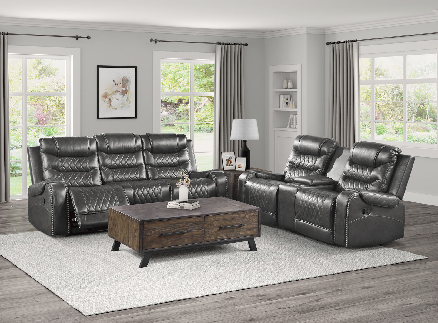 Putnam Recliner Loveseat GREY