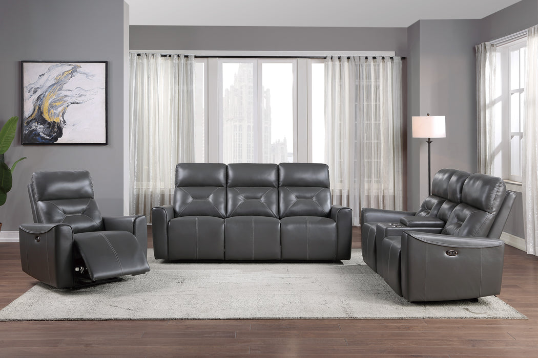 Burwell Recliner Loveset GREY VINYL