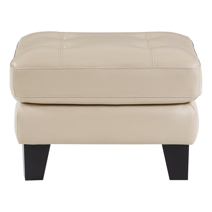 Spivey Top Grain Leather Ottoman BEIGE 100% LEATHER