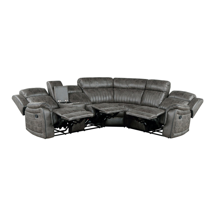 Centeroak 3-Piece Reclining Sectional with Left Console GREY