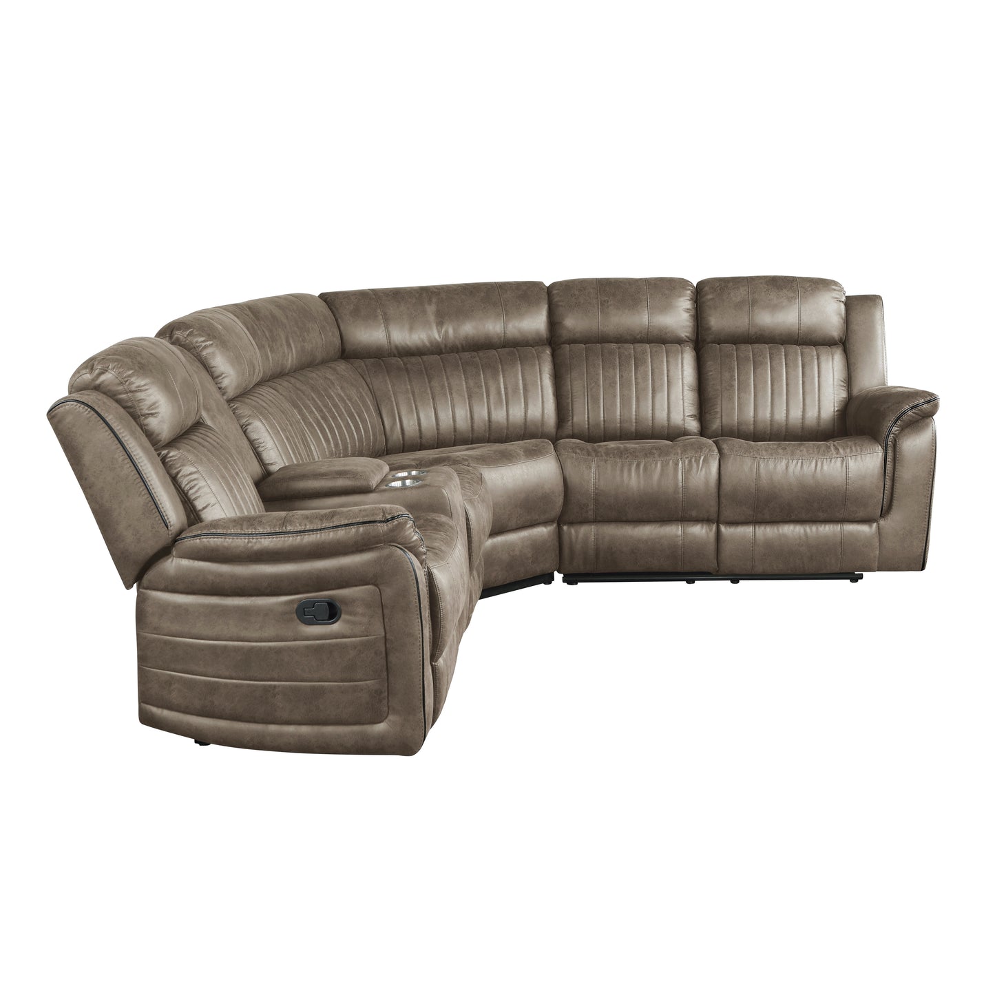 Centeroak 3-Piece Reclining Sectional with Left Console BROWN