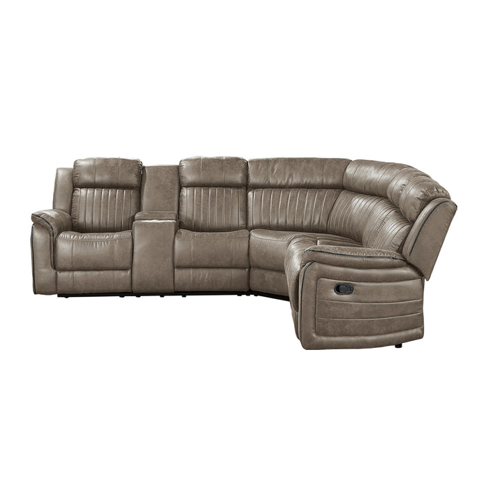 Centeroak 3-Piece Reclining Sectional with Left Console BROWN