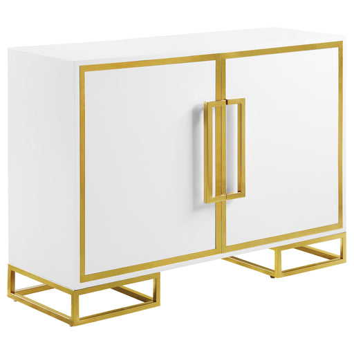 elsa-2-door-accent-cabinet-with-adjustable-shelves-white-and-gold
