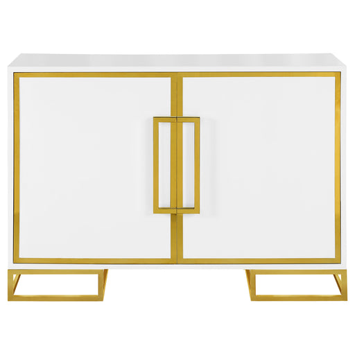 elsa-2-door-accent-cabinet-with-adjustable-shelves-white-and-gold