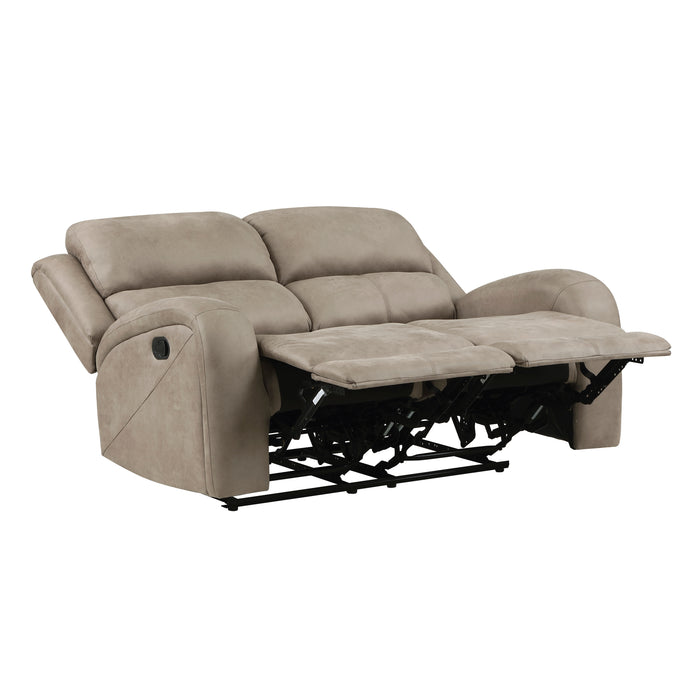 BR Microfiber Recliner Loveseat BROWN