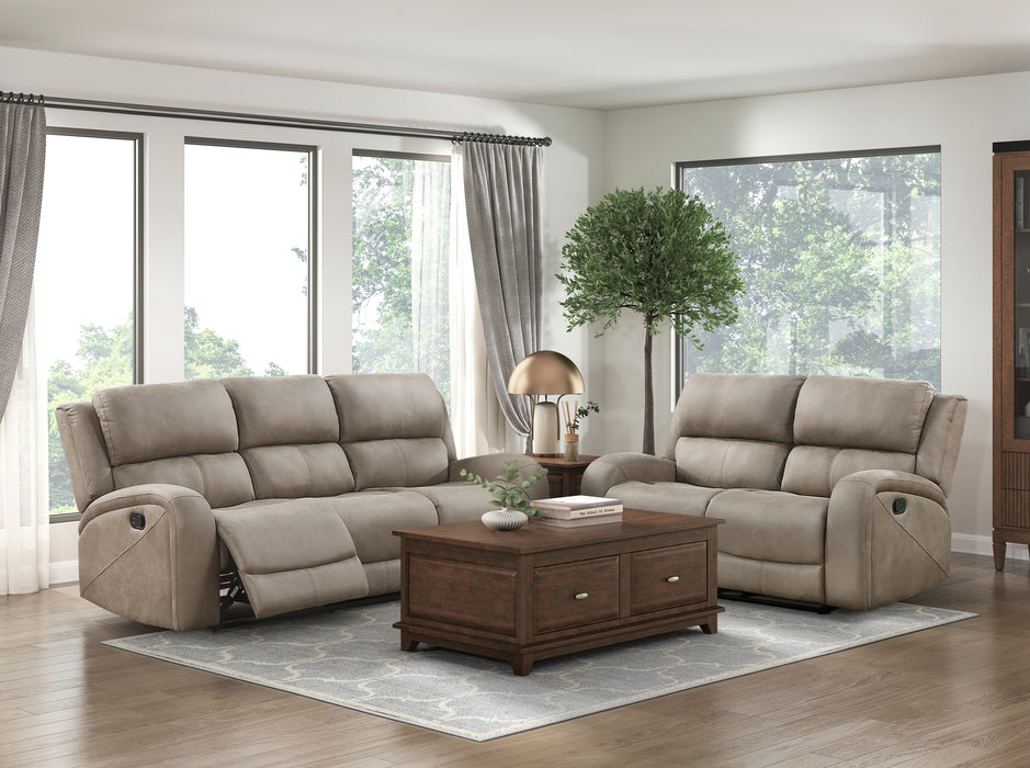 BR Microfiber Recliner Loveseat BROWN