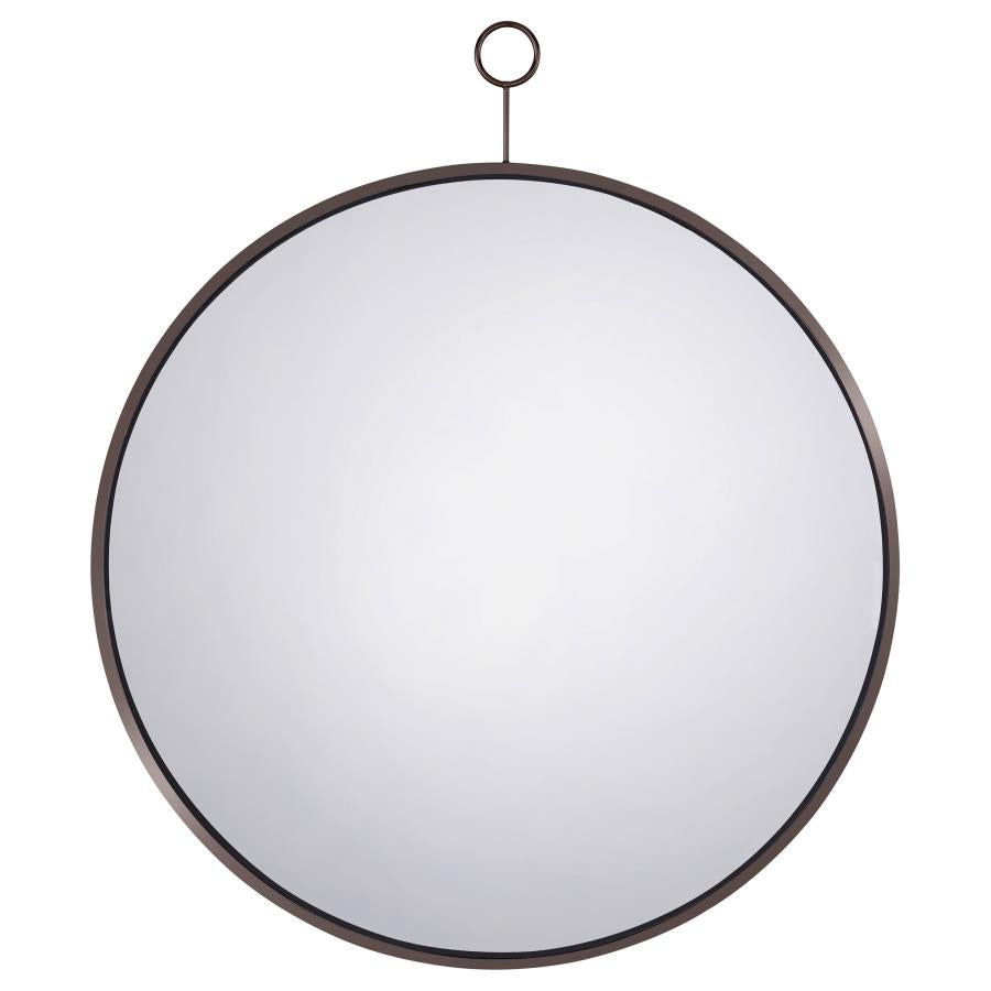 Gwyneth Round Wall Mirror Black Nickel