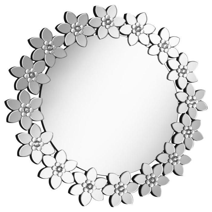 Cordelia Round Floral Frame Wall Mirror