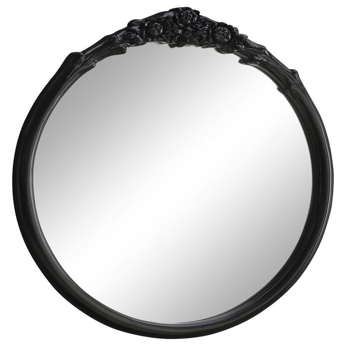 Sylvie Round Wall Mirror BLACK