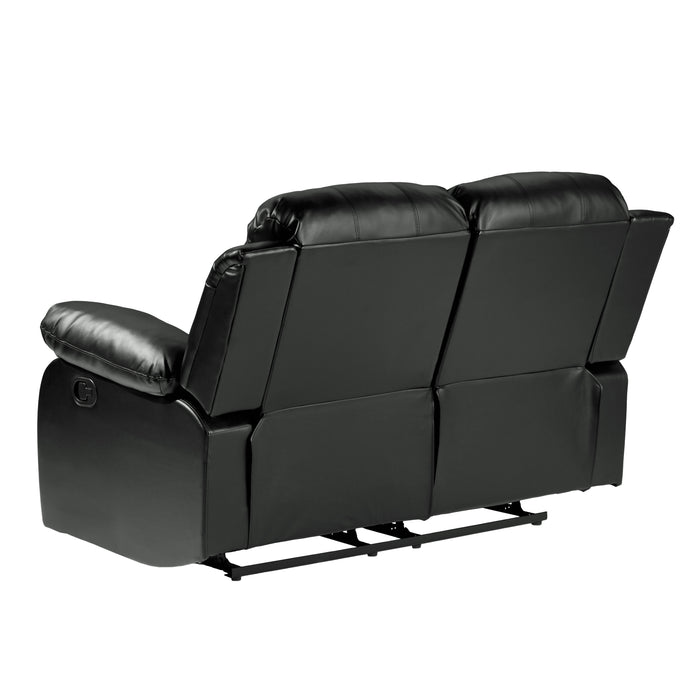 Cranley Recliner Loveseat BLACK VINYL