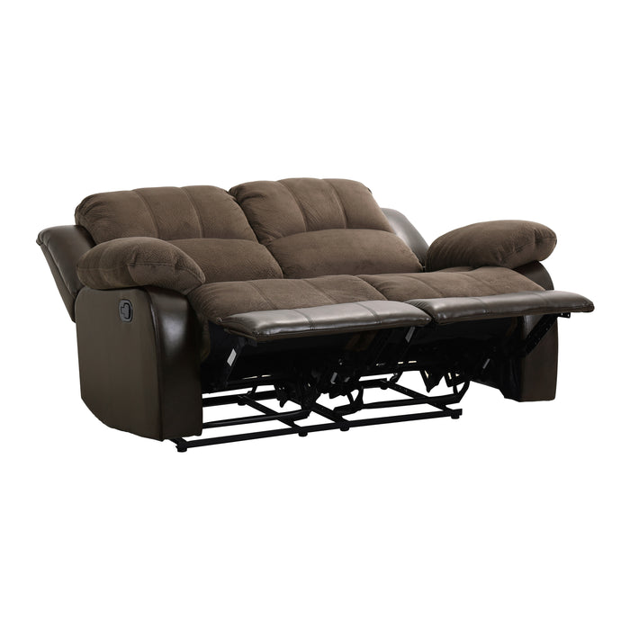 Cranley Recliner Loveseat BROWN MICROFIBER