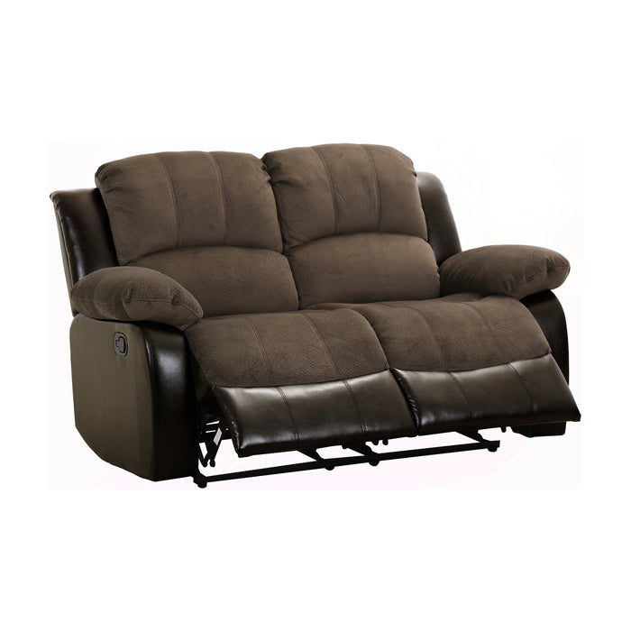 Cranley Recliner Loveseat BROWN MICROFIBER