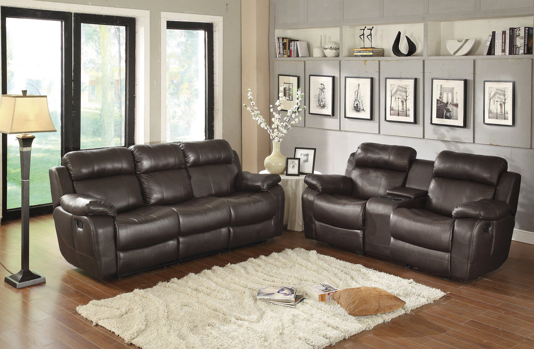 Marille Recliner Loveseat BROWN VINYL