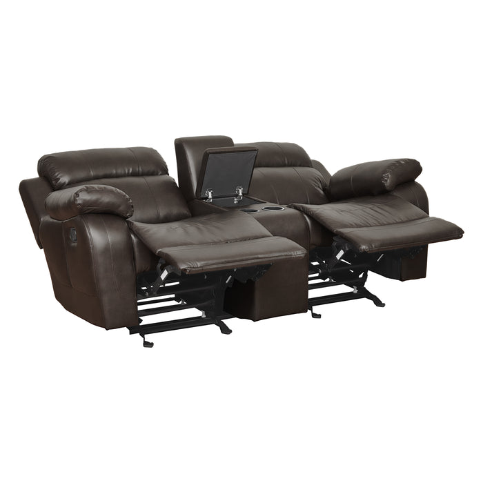 Marille Recliner Loveseat BROWN VINYL