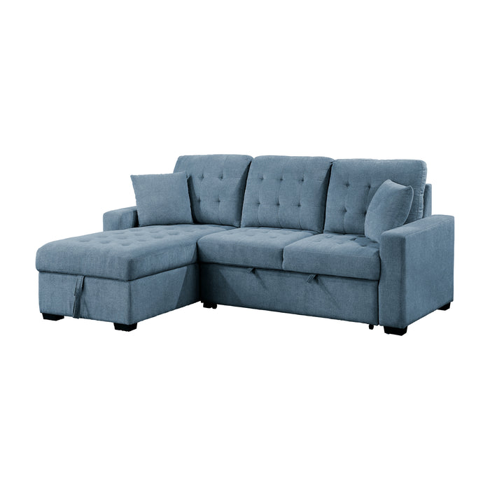 #Waitsfield Sectional w/Sleeper & Storage LAF BLUE