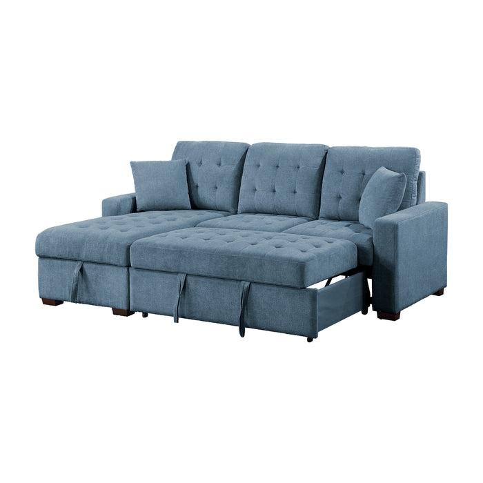 #Waitsfield Sectional w/Sleeper & Storage LAF BLUE