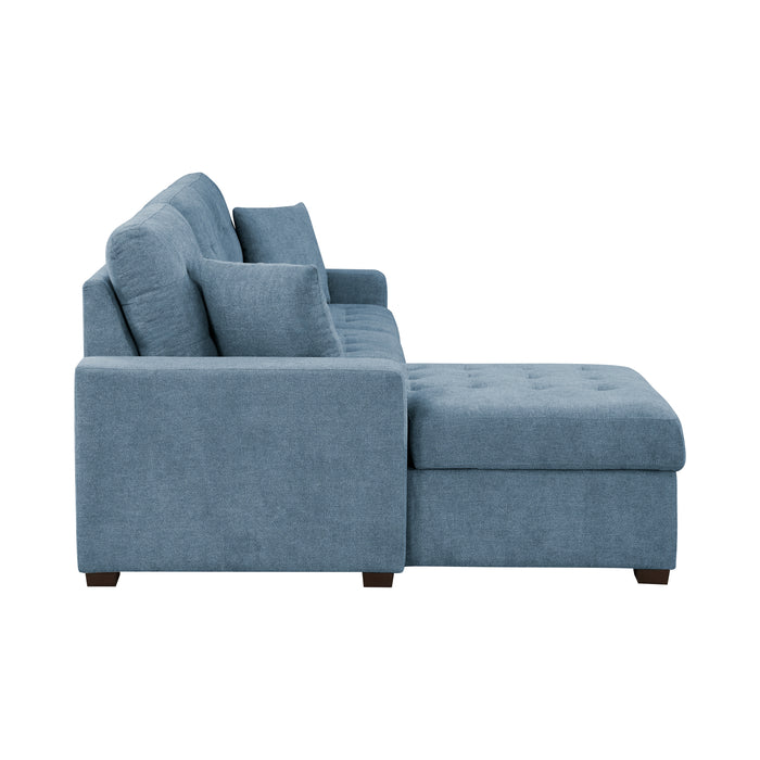 #Waitsfield Sectional w/Sleeper & Storage LAF BLUE