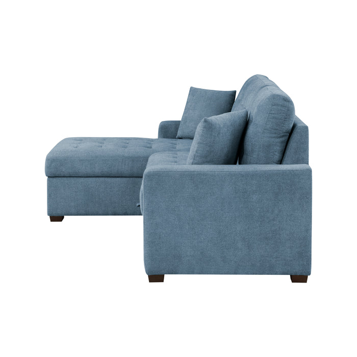 #Waitsfield Sectional w/Sleeper & Storage LAF BLUE