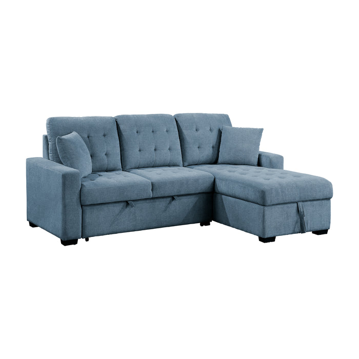 #Waitsfield Sectional w/Sleeper & Storage RAF BLUE