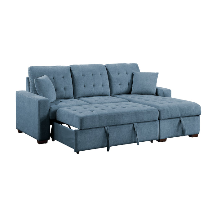 #Waitsfield Sectional w/Sleeper & Storage RAF BLUE