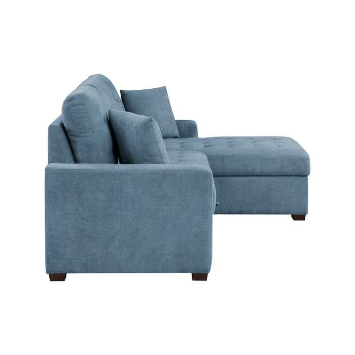 #Waitsfield Sectional w/Sleeper & Storage RAF BLUE