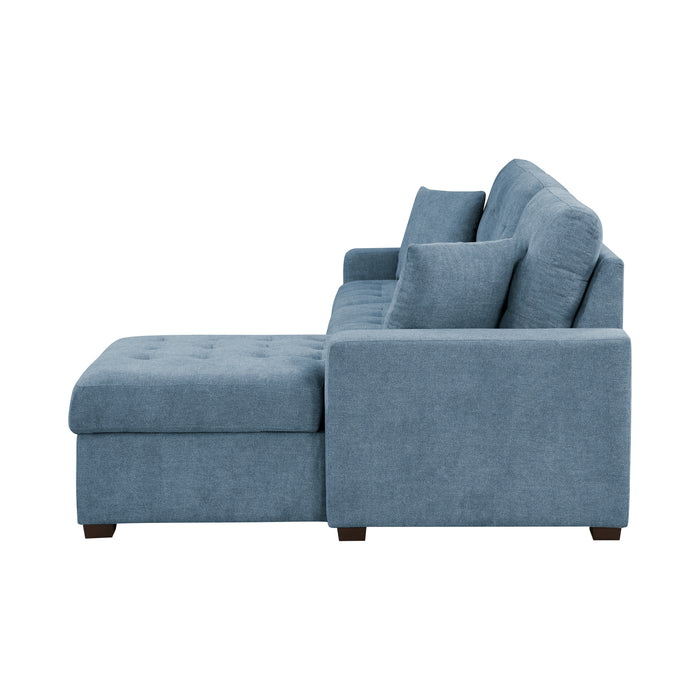 #Waitsfield Sectional w/Sleeper & Storage RAF BLUE