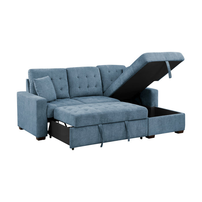 #Waitsfield Sectional w/Sleeper & Storage RAF BLUE