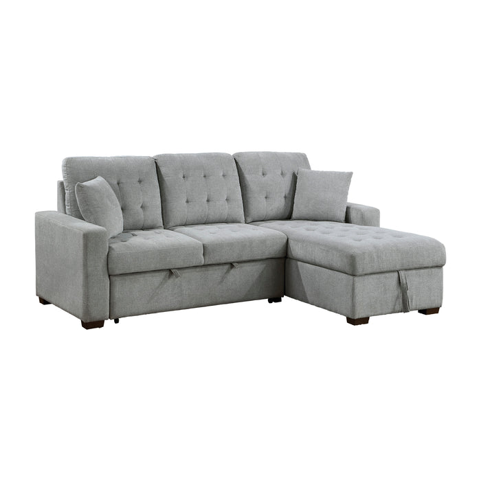 #Waitsfield Sectional w/Sleeper & Storage RAF GREY