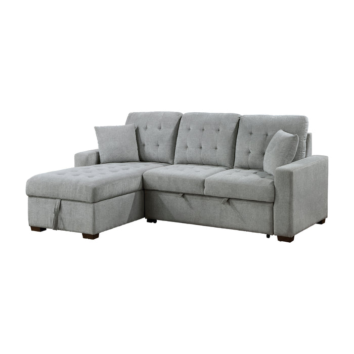 #Waitsfield Sectional w/Sleeper & Storage LAF GREY