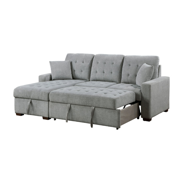 #Waitsfield Sectional w/Sleeper & Storage LAF GREY