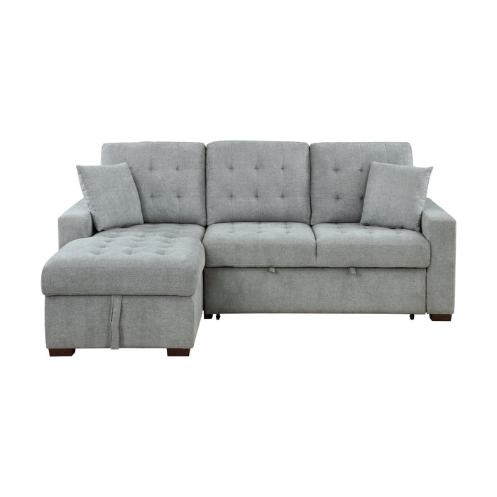 #Waitsfield Sectional w/Sleeper & Storage LAF GREY