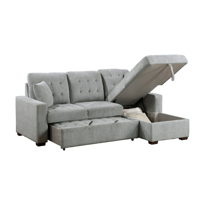 #Waitsfield Sectional w/Sleeper & Storage RAF GREY