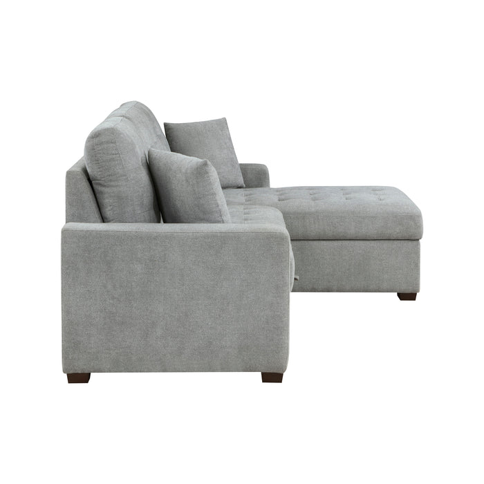 #Waitsfield Sectional w/Sleeper & Storage RAF GREY