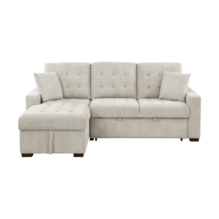 #Waitsfield Sectional w/Sleeper & Storage LAF SAND