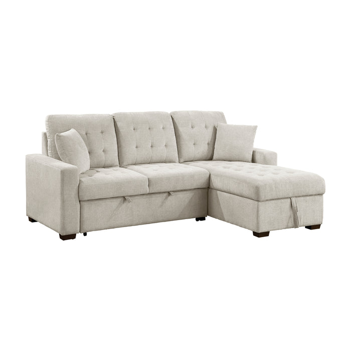 #Waitsfield Sectional w/Sleeper & Storage RAF SAND