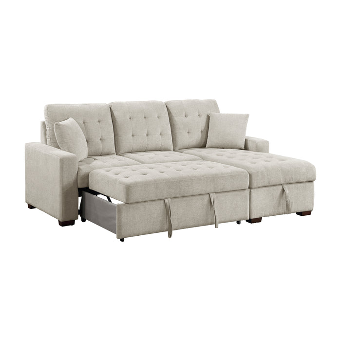 #Waitsfield Sectional w/Sleeper & Storage RAF SAND