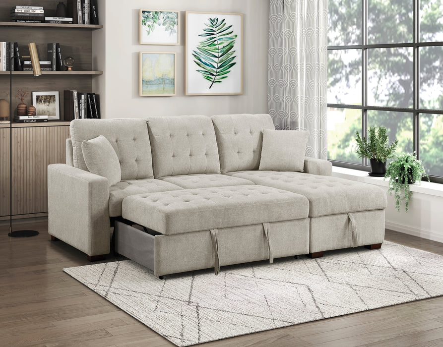 #Waitsfield Sectional w/Sleeper & Storage RAF SAND