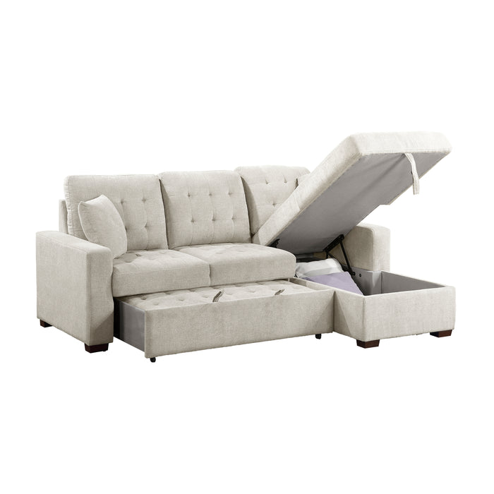 #Waitsfield Sectional w/Sleeper & Storage RAF SAND