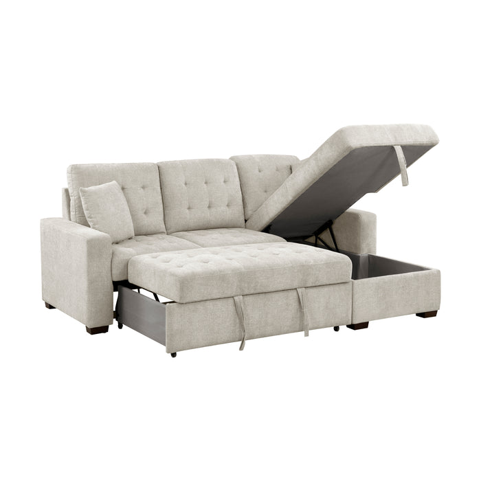 #Waitsfield Sectional w/Sleeper & Storage RAF SAND