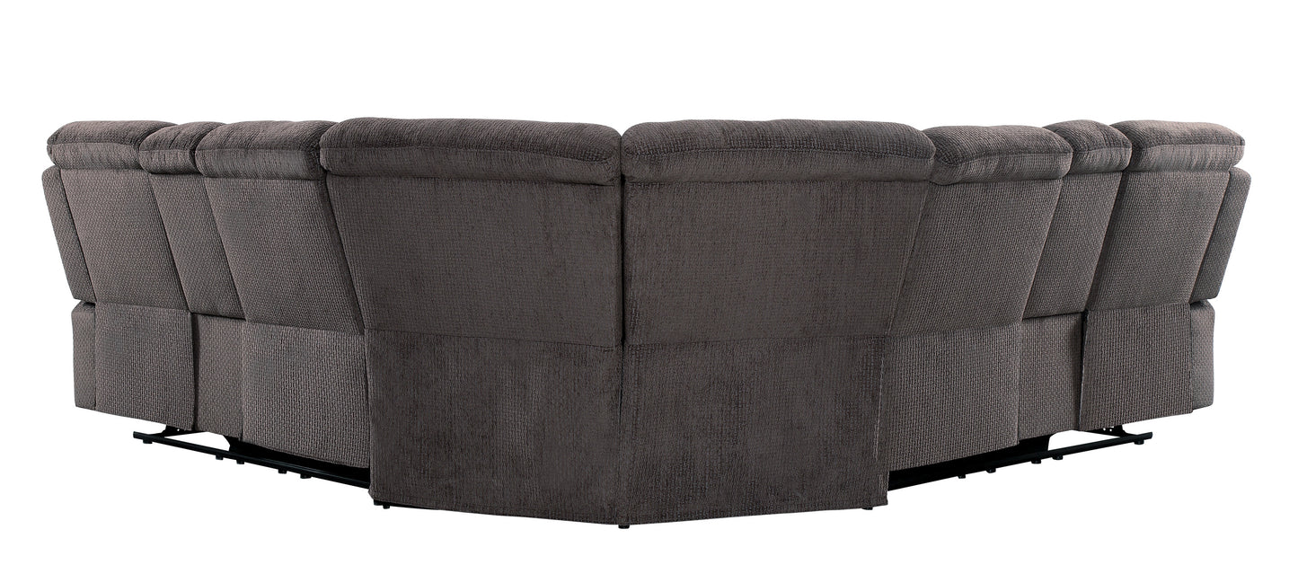 Rosnay 3-Piece Reclining Sectional with 2 Consoles CHOCOLATE