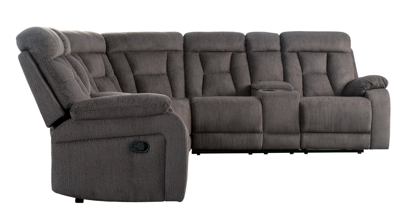 Rosnay 3-Piece Reclining Sectional with 2 Consoles CHOCOLATE