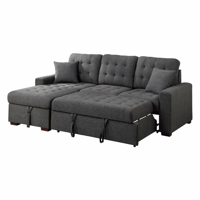 #McCafferty Sectional w/Sleeper & Storage LAF GREY