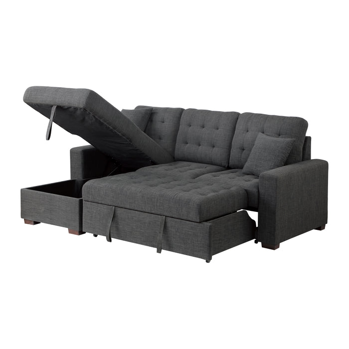 #McCafferty Sectional w/Sleeper & Storage LAF GREY