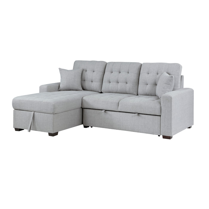 #McCafferty Sectional w/Sleeper & Storage LAF LITE GREY