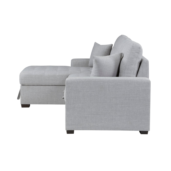 #McCafferty Sectional w/Sleeper & Storage LAF LITE GREY