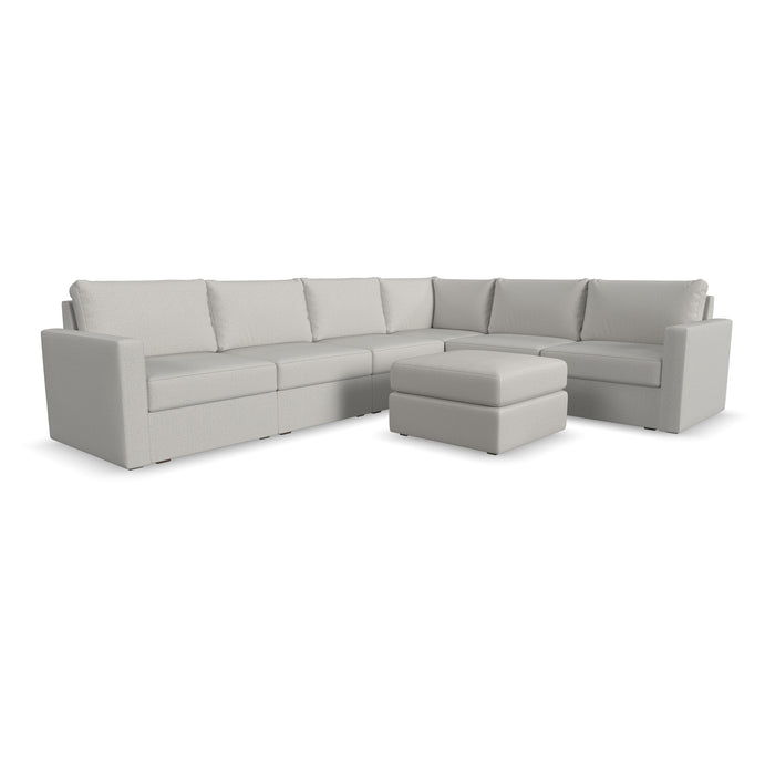 Flex 6-Seat Sectional with Standard Arm and Ottoman