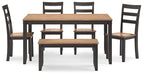 gesthaven-dining-table-with-4-chairs-and-bench-set-of-6