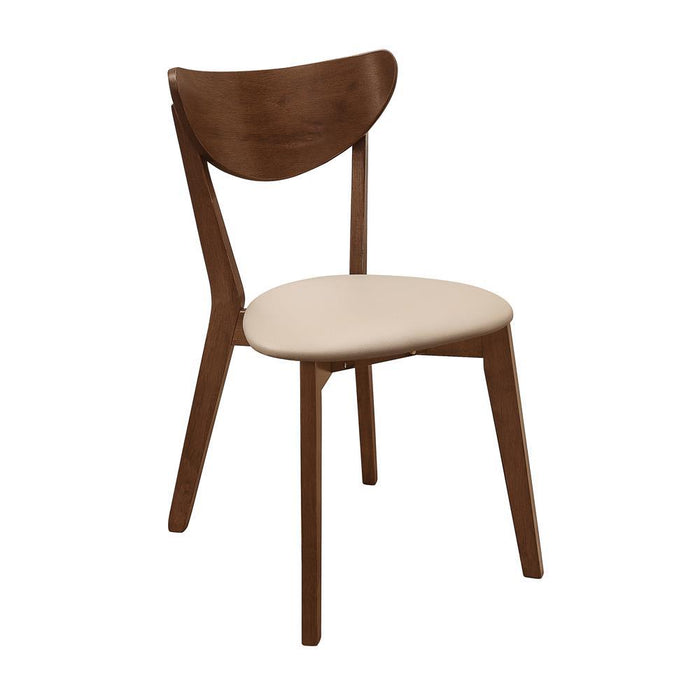 Kersey Dining Side Chairs with Curved Backs Beige and Chestnut (Set of 2)