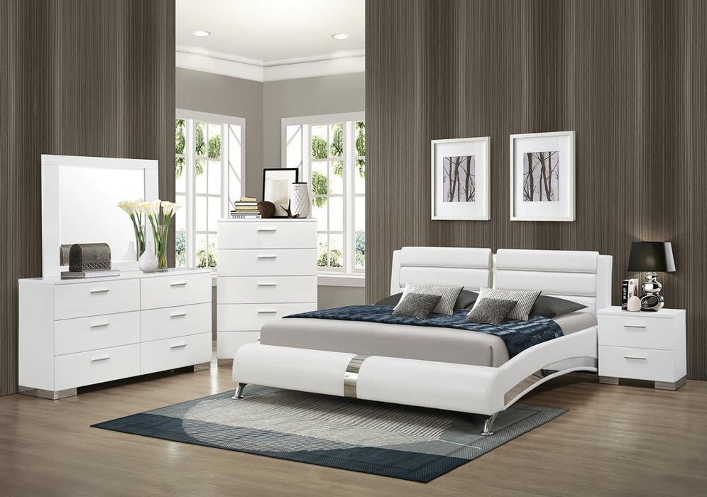 Jeremaine Queen Upholstered Bed White